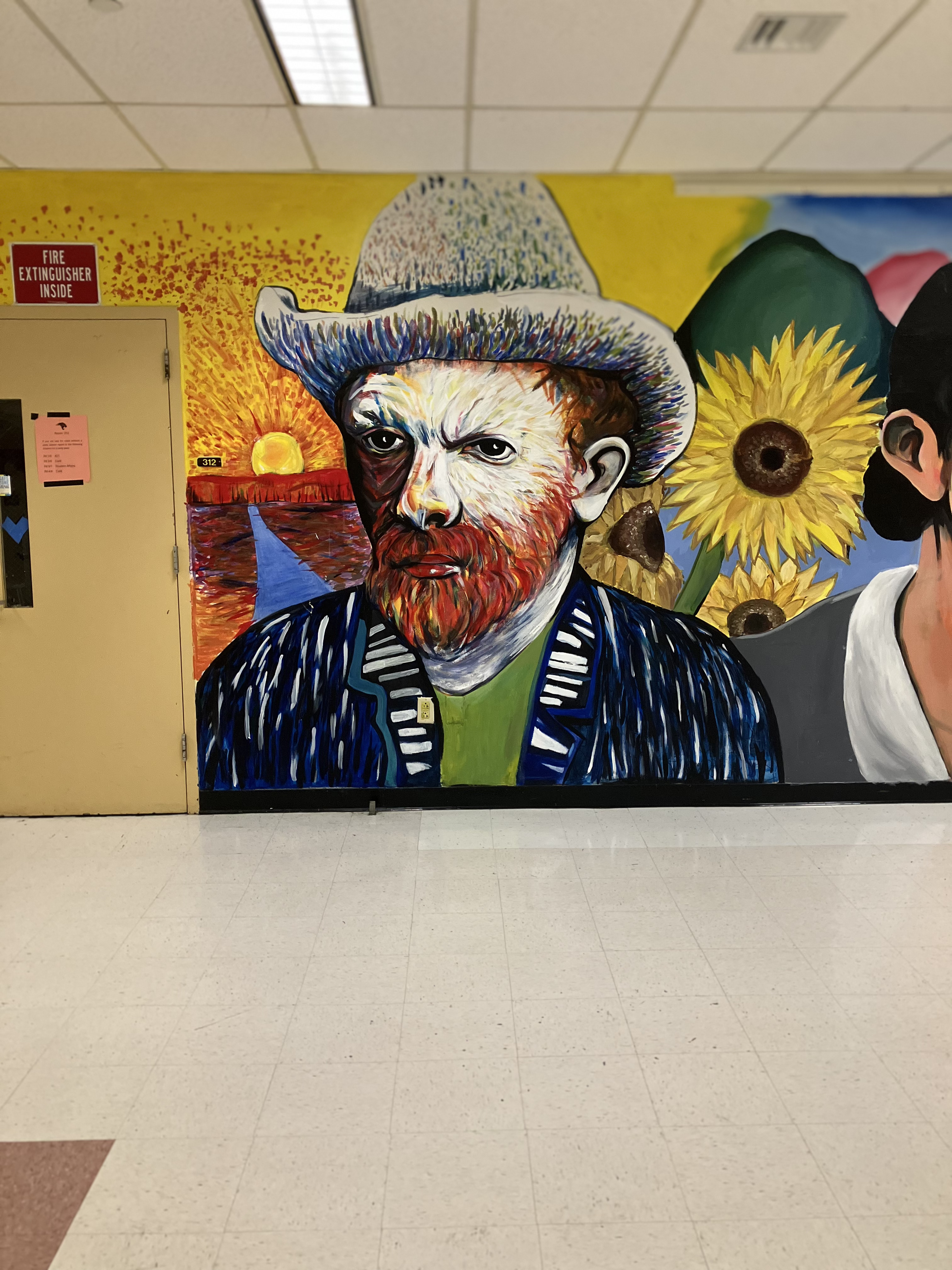 Vincent van Gogh as painted on the Wall of Artists mural at Western High School